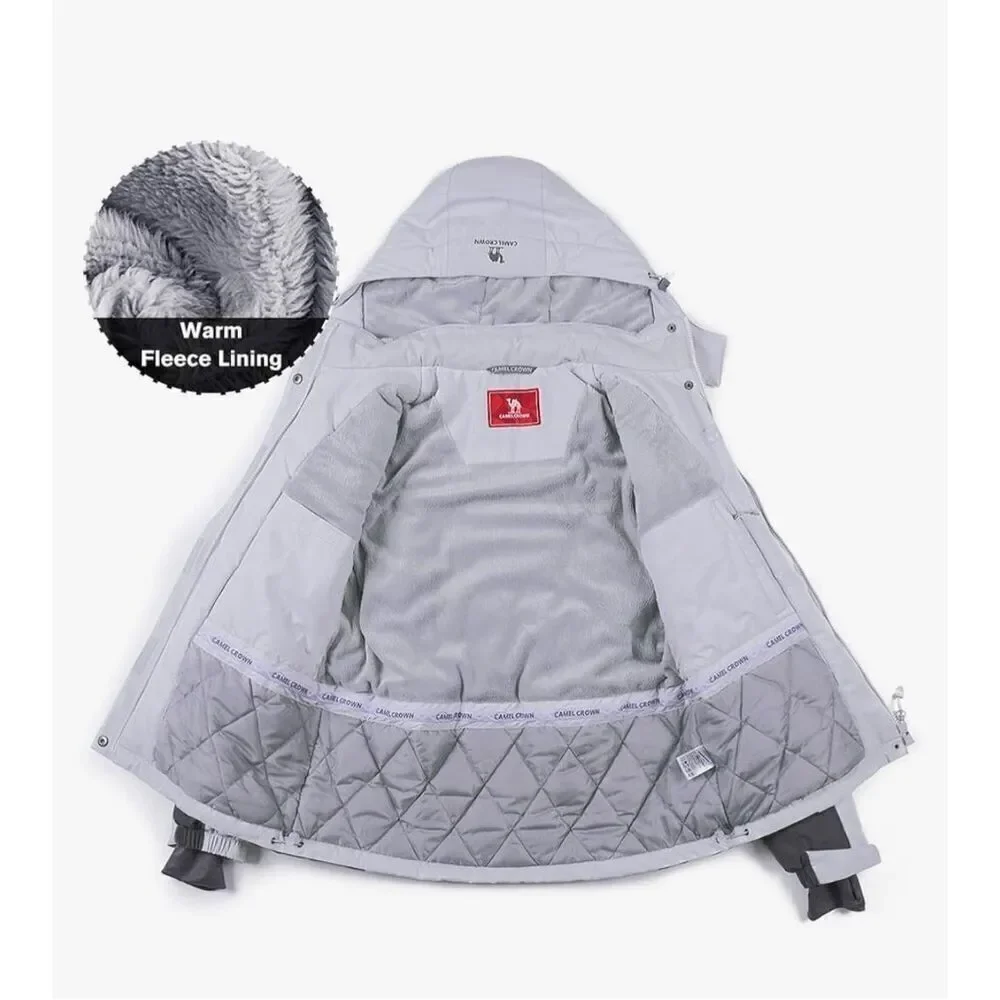 CAMEL CROWN Women’s Mountain Snow Waterproof Ski Jacket Detachable Hood